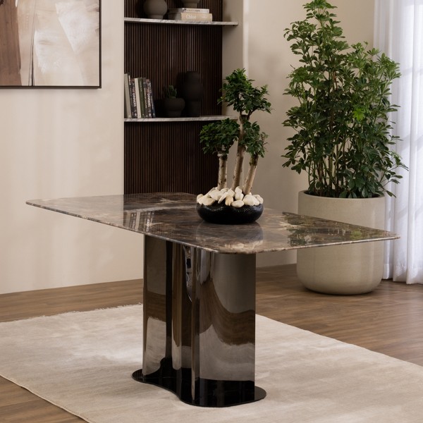 Sofia 8 Seater Dining Table Grey/Brown