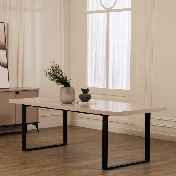 Ryan 8 Seater Dining Table Champagne/Black
