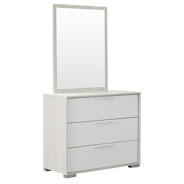 Lester Jr. Kids Dresser with Mirror Light Oak/White