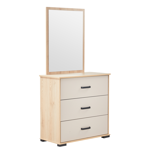 Joelle Jr. Kids Dresser with Mirror Champagne/Natural Oak