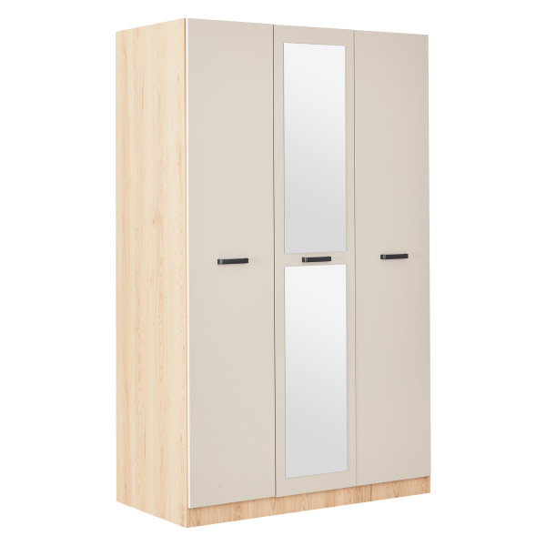 Joelle Jr. 3-Door Kids Wardrobe Champagne/Natural Oak