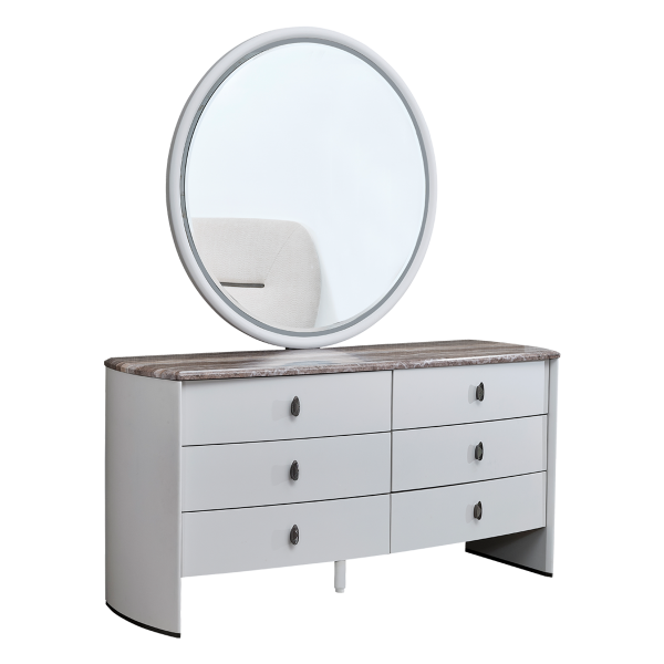 Lucas Dresser with Mirror Light Grey/Brown