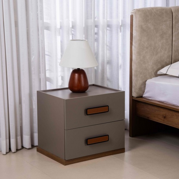 Tiran Kids Nightstand Walnut/Grey
