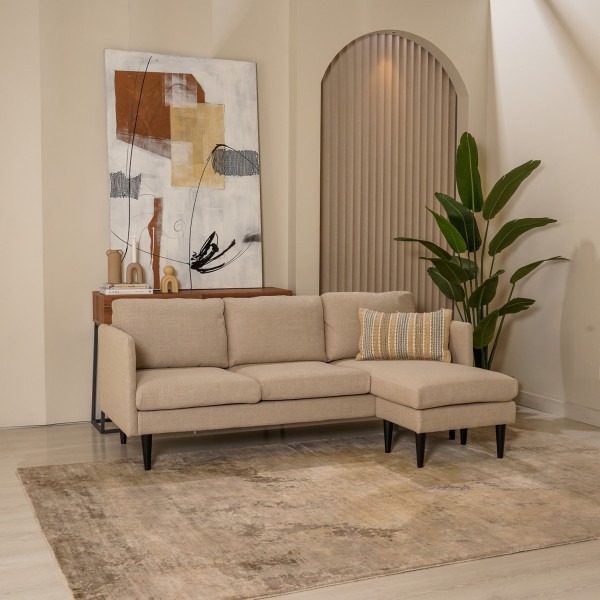 Milly 2 Seater Sofa Corner with Reversible Chaise Beige