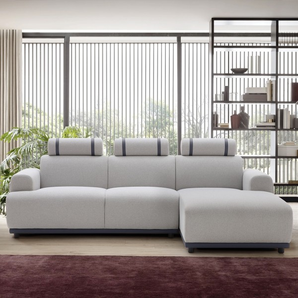 Benita Corner Sofa with Left chaise Lounge Grey/Blue