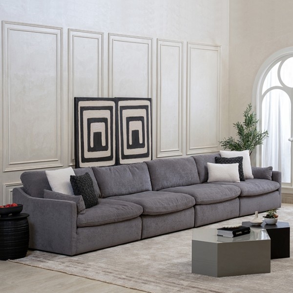 Ferrara 6 Seater Sofa Grey