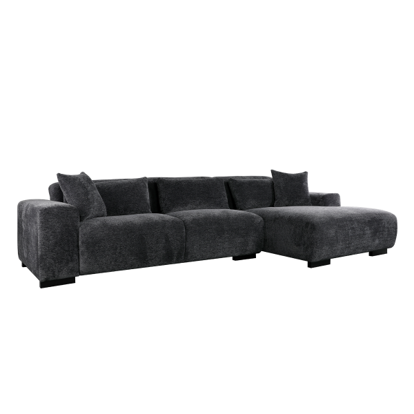 Alina 2 Seater Sofa with Right Chaise Lounge Grey