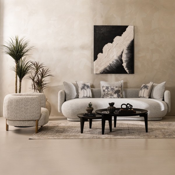 Rivoli 4+3+1 Sofa Set Grey