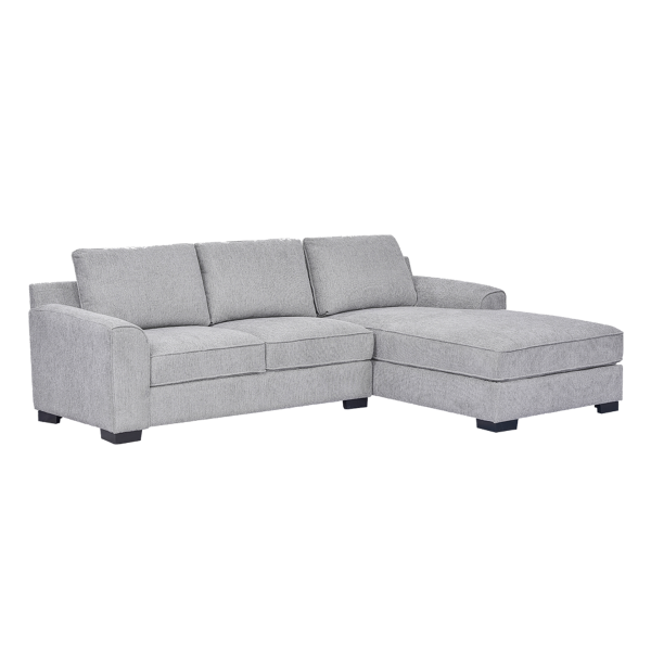 Drew 3 Seater Right Chaise Sofa Light Grey