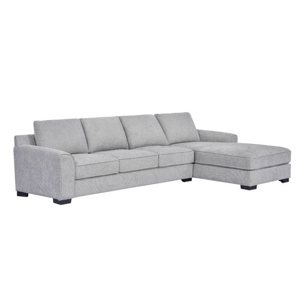 Drew 4 Seater Right Chaise Sofa Light Grey