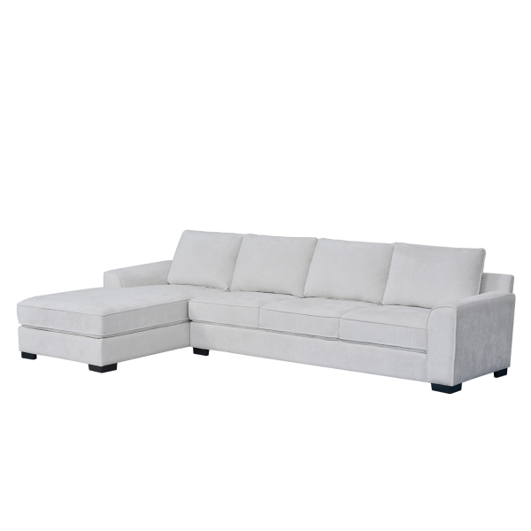 Drew 4 Seater Sofa with Left Chaise Lounge Beige