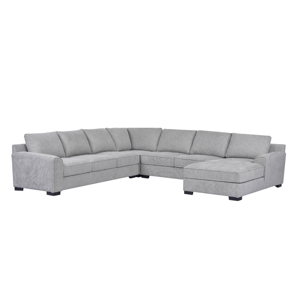 Drew 7 Seater Right Chaise Sofa Light Grey