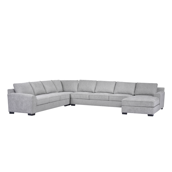 Drew 8 Seater Right Chaise Sofa Light Grey