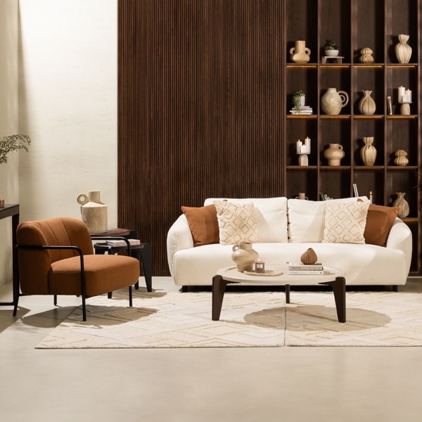 Wynford 3+2+1 Seater Sofa Set White/Brown