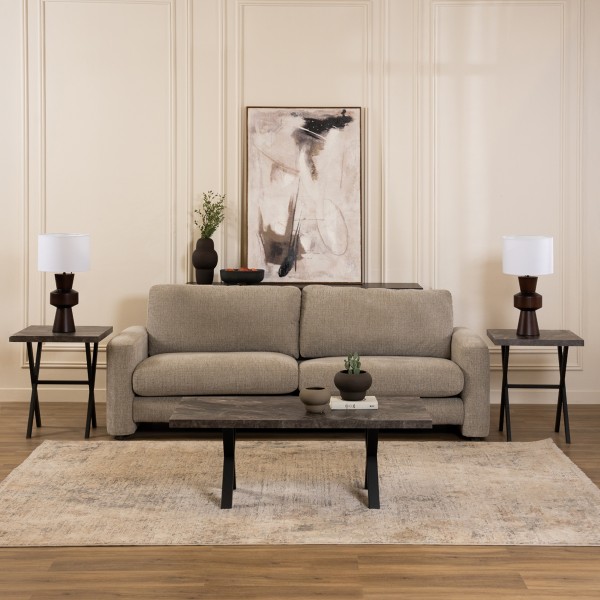 Nero 1 Coffee Table + 2 End Tables Brown