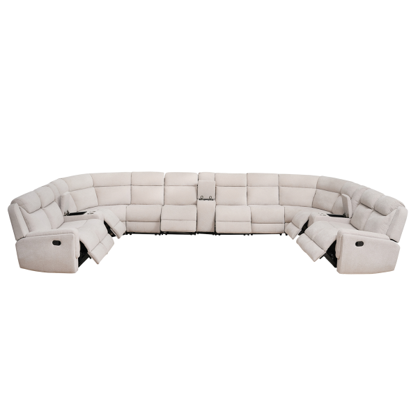 Alaska Big U-Shape Modular Sofa with Console Beige