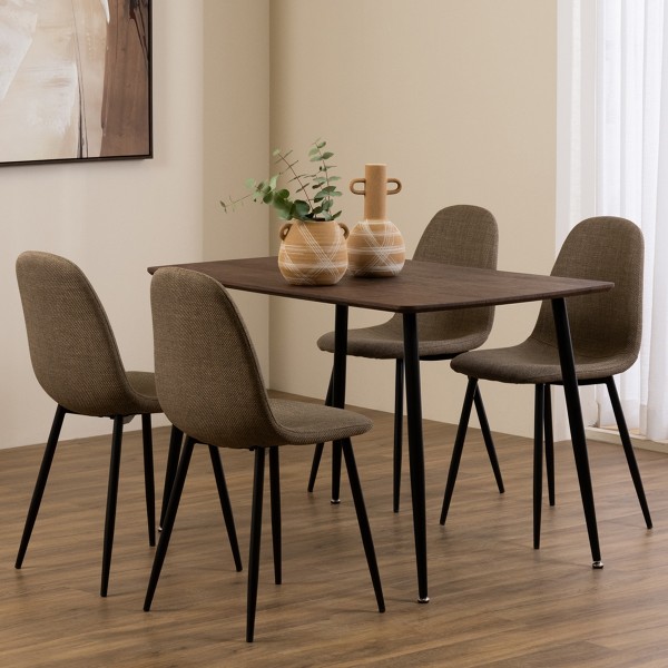 New Bari 4+1 Dining Set Brown/Brown