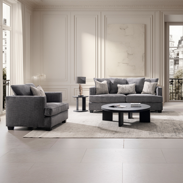 Diva 3+2+1 Sofa Set Dark Grey