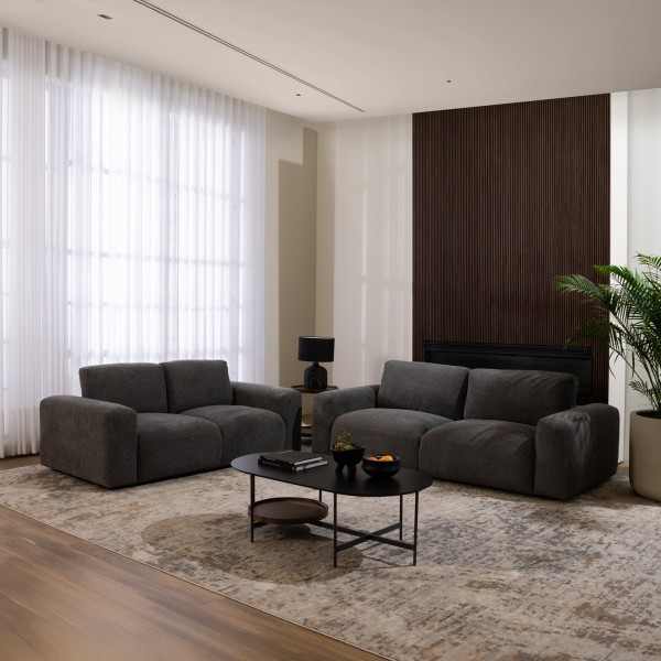 Elberta 3+2+1 Sofa Set Dark Grey