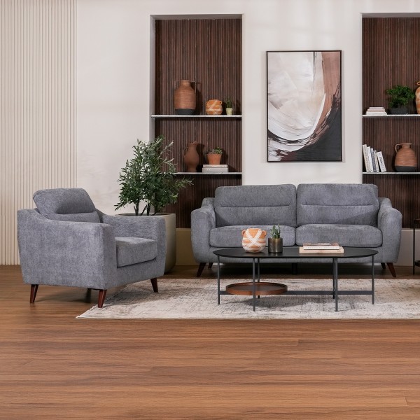 Logan 3+2+1 Seater Sofa Set Grey