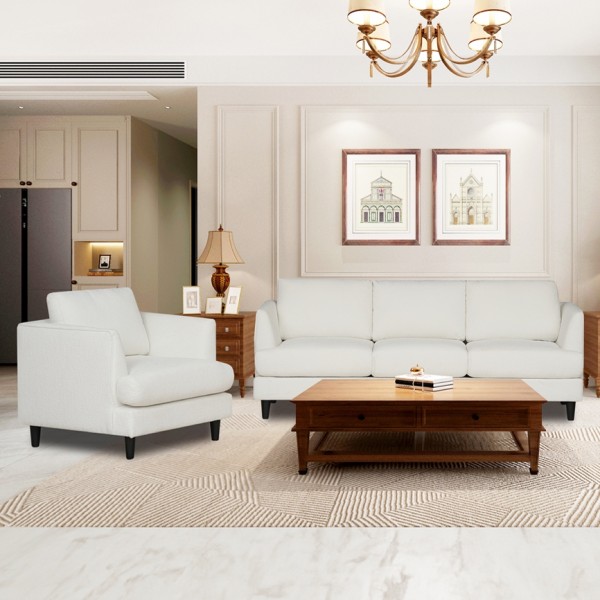 Norya 3+2+1 Seater Sofa Set White