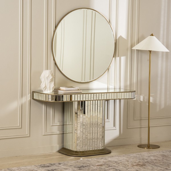 Kami Console with Mirror Gold/Silver