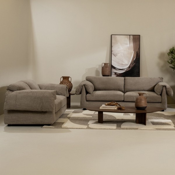 Luma 3+2+1 Seater Sofa Set Brown
