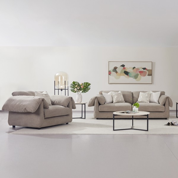 Luma 3+2+1 Seater Sofa Set Brown