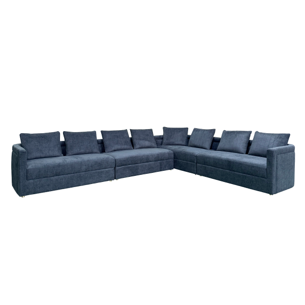 Farah 8-Seater L-Shape Diwaniya Blue