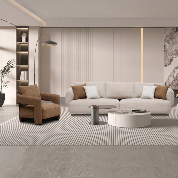 Cedar 4+3+1 Seater Sofa Set Light Brown