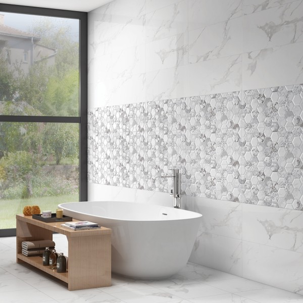 Massa Ceramic Decor Tile White 30X60 cm