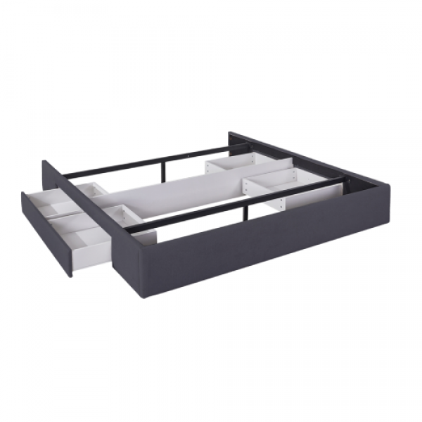 Bed Base With 2 Drawers 200X200 Dark Grey