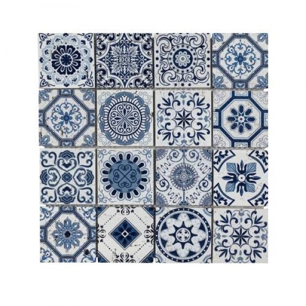Tribal Stone Mosaic Blue 30X30 cm per 1PC