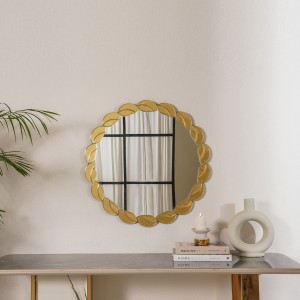 مرآة حائط على شكل ورق شجر 70 × 70 سم