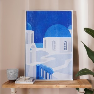 لوحة فنية مطبوعة سينيك زرقاء 80x120 سم