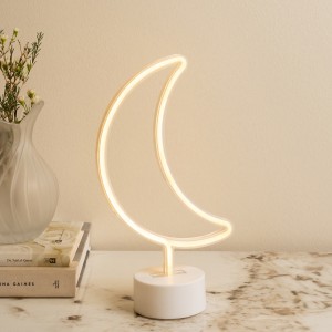 إضاءة LED بلاستيكية هلال أبيض 16.7×8.5×29 سم