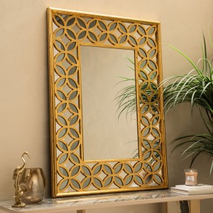 مرآة الغارفي ذهبية 121.5×88.5×3.5 سم