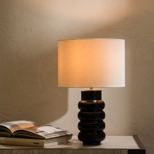 مصباح طاولة سيراميك زوي أسود بقُطر 28 × وارتفاع 45 سم