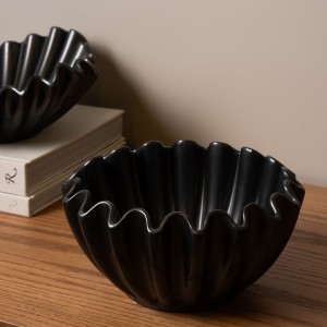 وعاء ديكور فيا أسود 12.5×24.6×24.6 سم