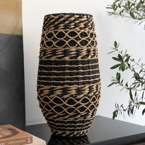 مزهرية جاز غراس أسود/طبيعي 50×20×20 سم