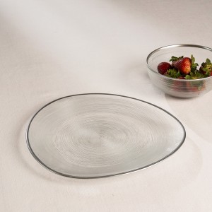 طبق عشاء زجاجي سيركل فضي قُطر 27.5 × ارتفاع 2 سم