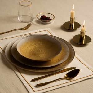وعاء عشاء زجاجي أثينا أبيض قُطر: 15 × ارتفاع: 6.4 سم