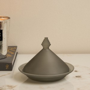 طبق تمر دوم رمادي قُطر 15.7 × ارتفاع 11.3 سم