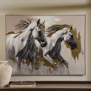 لوحة فنية بإطار فريدوم رمادية 90×120 سم