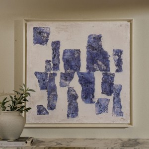 لوحة فنية جصية إيرا زرقاء 80×80 سم