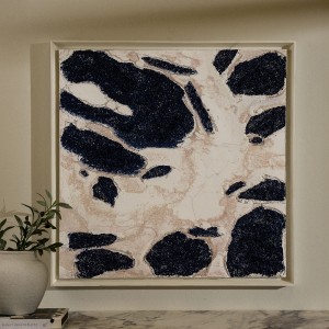 لوحة فنية جصية كوارتز زرقاء 80×80 سم