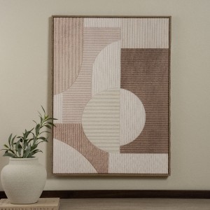 لوحة فنية جيو بملمس بيج 80×60 سم