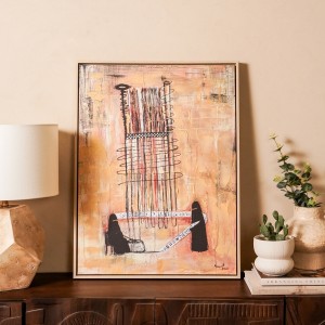 لوحة مرسومة يدويًا مهرة بيج 60×80 سم