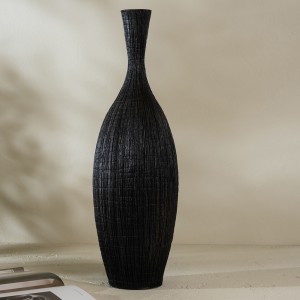 مزهرية شيك بولي سوداء 18.5×18.5×58.5 سم