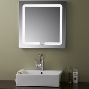 مرآة حائط من مربعة مع إضاءة